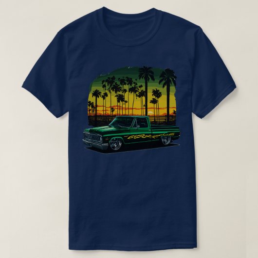 1980 Vlakke Groene Chevy C10 T-shirt (Design voorkant)