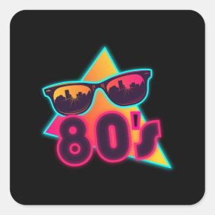 1980 zonnebrillen 1980 Vintage 80 Lover 80 s Vierkante Sticker