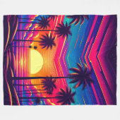 1980: Zonsondergang op het strand Fleece Deken (Voorkant (Horizontaal))