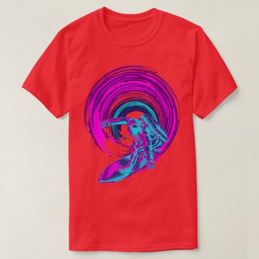 1980s Art Synthwave Surfen Vaporwave Surfer Astro T-shirt (Design voorkant)