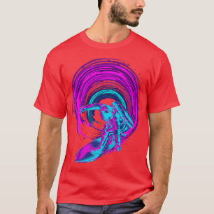 1980s Art Synthwave Surfing Vaporwave Surfer Astro T-shirt