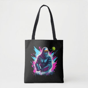 1980s Bigfoot Sasquatch Playing Pickleball 2 Tote Bag