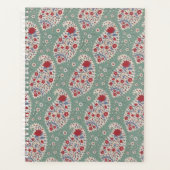 1980s Bloemen en Groene Paisley / Teardrop Planner (Voorkant)