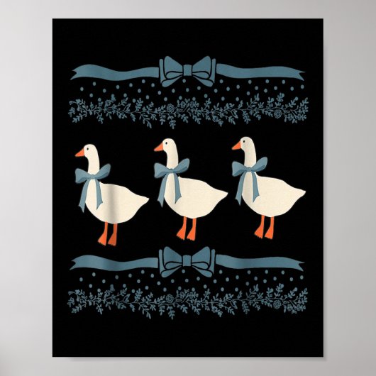 1980s Blue Ribbon Goose Met Harten Poster (Voorkant)