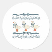 1980s Blue Ribbon Goose Met Harten Ronde Sticker (Voorkant)