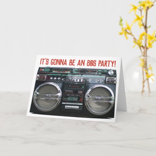 1980s Boombox Verjaardag of Uitnodiging van het Fe (Gele Bloem)