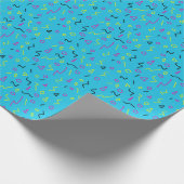 1980s Bright Blue Pink Yellow Squiggles Retro Cadeaupapier (Hoek)