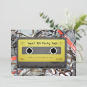 1980s Cassette Mix Tape Party Invitation Card Kaart (Staand voorkant)