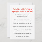 1980s Cassette Mix Tape Party Invitation Card Kaart (Achterkant)