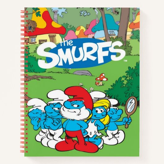 1980s Classic Cartoon Smurf Spiral Notitieboek 8.5 (Voorkant)