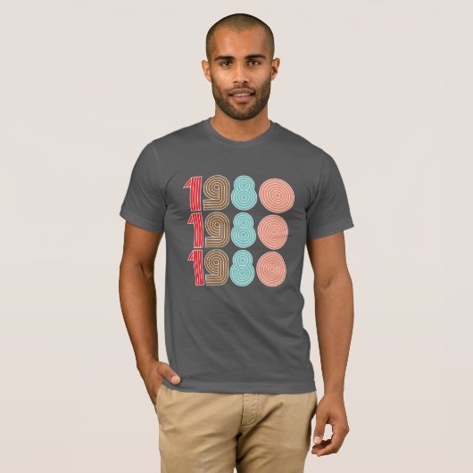 1980s Cool Retro Typography Repeat Script T-shirt (Voorkant volledig)