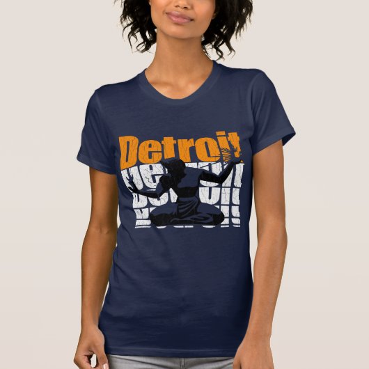  1980s DETROIT (vervormd ontwerp) T-shirt (Voorkant)