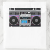 1980s getto blaster boombox rechthoekige sticker (Tas)