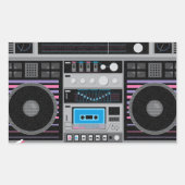1980s getto blaster boombox rechthoekige sticker (Voorkant)
