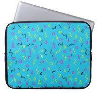 1980s Memphis Style Bright Blue Pink Neon Yellow