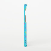 1980s Memphis Style, helderblauw roze gele retro Samsung Galaxy Hoesje (Linkerkant)