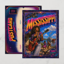 1980s Mississippi ansichtkaart 80s Retro