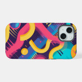 1980's patroon iPhone / iPad case iPhone 15 Case (Achterkant horizontaal)