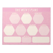 1980s Pink Hand Drawn Grid Planner Weekly Notitieblok (Voorkant)