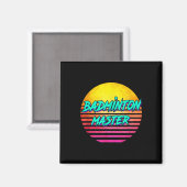 1980s Retro Badminton Meester  Magneet (Voorkant / Achterkant)