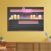 1980s Retro Bar Canvas Afdruk (Insitu (Woonkamer))