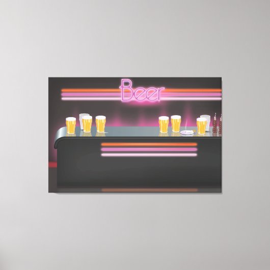 1980s Retro Bar Canvas Afdruk (Voorkant)