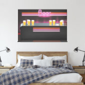 1980s Retro Bar Canvas Afdruk (Insitu (Slaapkamer))