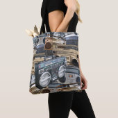 1980s Retro Boombox Cassette Stereo Ghetto Blaster Tote Bag (Dichtbij)
