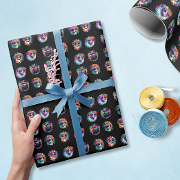 1980s Retro Cool Cats met Zonnebril Zwart Cadeaupapier