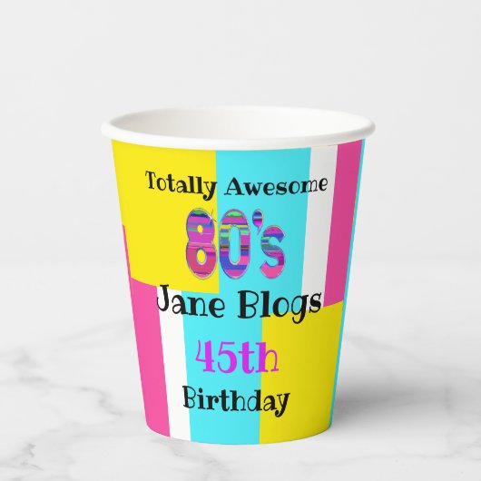 1980's retro lol, helemaal rauwe kerel papieren bekers (Voorkant)