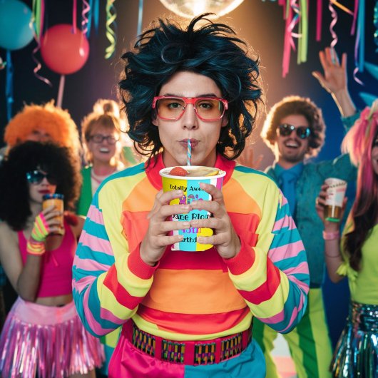 1980's retro lol, helemaal rauwe kerel papieren bekers