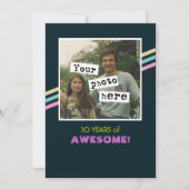 1980's Retro Style Photo Template Party - Uitnodig Kaart (Voorkant)