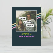 1980's Retro Style Photo Template Party - Uitnodig Kaart (Staand voorkant)