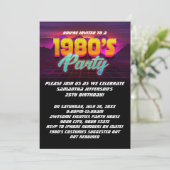 1980s Retro Sunset 80s Verjaardagsfeest Kaart (Staand voorkant)