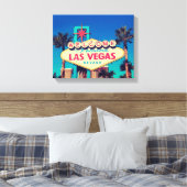 1980s Retro Welkom bij Fabulous Las Vegas teken Canvas Afdruk (Insitu (Slaapkamer))