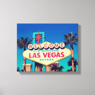 1980s Retro Welkom bij Fabulous Las Vegas teken Canvas Afdruk