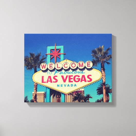 1980s Retro Welkom bij Fabulous Las Vegas teken Canvas Afdruk (Voorkant)