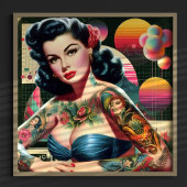 1980s Retrowave Pin-up Poster