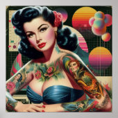 1980s Retrowave Pin-up Poster (Voorkant)