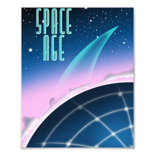 1980s ruimte raceposter foto afdruk (Voorkant)