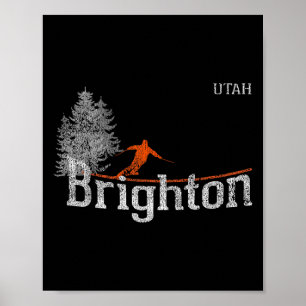 1980s Stijl Brighton Utah  skiën Poster