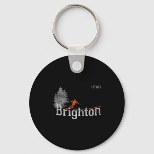 1980s Stijl Brighton Utah  skiën Sleutelhanger