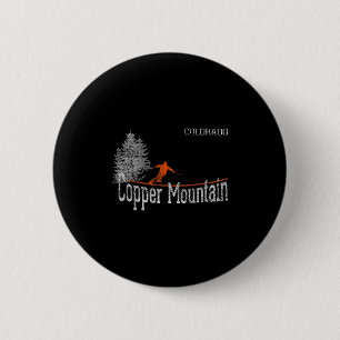 1980s Stijl Koperberg Colorado Skiin Ronde Button 5,7 Cm