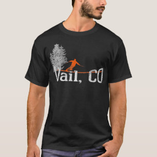 1980s Stijl Vail CO  skiën T-shirt
