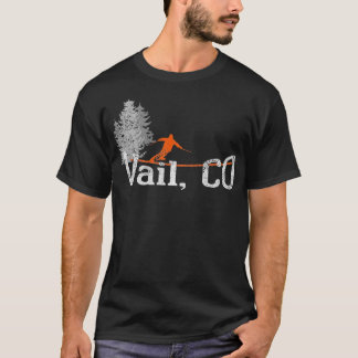 1980s Stijl Vail CO skiën T-shirt