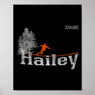 1980s Style Hailey Idaho Skiën Poster