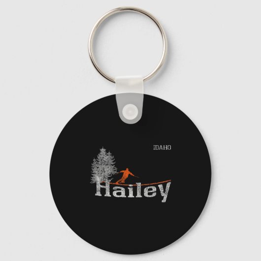 1980s Style Hailey Idaho Skiën Sleutelhanger (Voorkant)