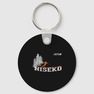 1980s Style Niseko Japan Skiën Sleutelhanger