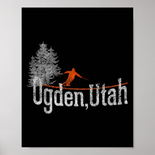 1980s Style Ogden Utah  Skiën Poster