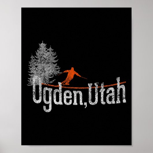 1980s Style Ogden Utah  Skiën Poster (Voorkant)